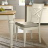 Premier Collection Montreux Antique White X Back Chair - Sand Colour Fabric (Single) - Grade A2 - Ref #0103