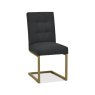 Signature Collection Athena Upholstered Cantilever Chair - Black Fabric (Pair)