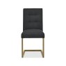 Signature Collection Athena Upholstered Cantilever Chair - Black Fabric (Pair)