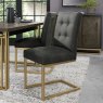 Signature Collection Athena Upholstered Cantilever Chair - Black Fabric (Pair)