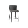 Gallery Collection Cezanne - Dark Grey Faux Leather Bar Stools with Black Legs (Single) - Grade A3 - Ref #0478