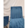 Gallery Collection Fontana - Blue Velvet Fabric Chairs with Black Legs (Pair) - Grade A3 - Ref #0723