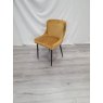 Gallery Collection Cezanne - Mustard Velvet Fabric Chair with Black Legs (Single) - Grade A3 - Ref #0730