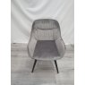 Gallery Collection Dali - Grey Velvet Fabric Chairs with Black Legs (Single) - Grade A3 - Ref #0733