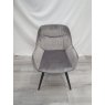 Gallery Collection Dali - Grey Velvet Fabric Chairs with Black Legs (Single) - Grade A3 - Ref #0733