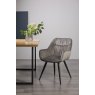 Gallery Collection Dali - Grey Velvet Fabric Chairs with Black Legs (Single) - Grade A3 - Ref #0733