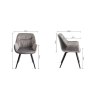 Gallery Collection Dali - Grey Velvet Fabric Chairs with Black Legs (Single) - Grade A3 - Ref #0733