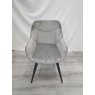 Gallery Collection Dali - Grey Velvet Fabric Chairs with Black Legs (Single) - Grade A3 - Ref #0734