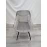 Gallery Collection Dali - Grey Velvet Fabric Chairs with Black Legs (Single) - Grade A3 - Ref #0734