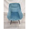 Gallery Collection Dali - Petrol Blue Velvet Fabric Chairs with Black Legs (Single) - Grade A3 - Ref #0736