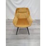 Gallery Collection Dali - Mustard Velvet Fabric Chairs with Black Legs (Single) - Grade A3 - Ref #0737