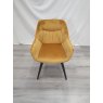 Gallery Collection Dali - Mustard Velvet Fabric Chairs with Black Legs (Single) - Grade A3 - Ref #0737