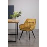 Gallery Collection Dali - Mustard Velvet Fabric Chairs with Black Legs (Single) - Grade A3 - Ref #0737