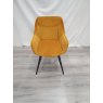 Gallery Collection Dali - Mustard Velvet Fabric Chairs with Black Legs (Single) - Grade A3 - Ref #0738