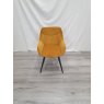 Gallery Collection Dali - Mustard Velvet Fabric Chairs with Black Legs (Single) - Grade A3 - Ref #0738