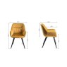 Gallery Collection Dali - Mustard Velvet Fabric Chairs with Black Legs (Single) - Grade A3 - Ref #0738