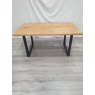 Gallery Collection Ramsay Oak Melamine 6 Seater Dining Table with U Shape Black Legs - Grade A3 - Ref #0739