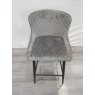 Gallery Collection Cezanne - Grey Velvet Fabric Bar Stool with Black Legs (Single) - Grade A3 - Ref #0775