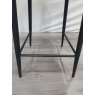 Gallery Collection Cezanne - Grey Velvet Fabric Bar Stool with Black Legs (Single) - Grade A3 - Ref #0775