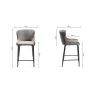 Gallery Collection Cezanne - Grey Velvet Fabric Bar Stool with Black Legs (Single) - Grade A3 - Ref #0775