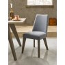 Premier Collection Cadell Aged Oak Upholstered Chair - Slate Blue (Pair) - Grade A3 - Ref #0777