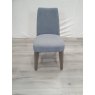 Premier Collection Cadell Aged Oak Upholstered Chair - Slate Blue (Single) - Grade A3 - Ref #0778