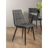 Gallery Collection Mondrian - Dark Grey Faux Leather Chairs with Black Legs (Single) - Grade A3 - Ref #0782