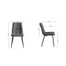 Gallery Collection Mondrian - Dark Grey Faux Leather Chairs with Black Legs (Single) - Grade A3 - Ref #0782