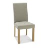 Premier Collection Parker Light Oak Square Back Chair - Silver Grey Fabric (Single) - Grade A3 - Ref #0783