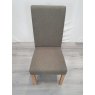 Premier Collection Parker Light Oak Square Back Chair - Silver Grey Fabric (Single) - Grade A3 - Ref #0783