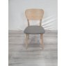 Gallery Collection Dansk Scandi Oak Veneer Back Chair - Cold Steel Fabric (Single) - Grade A3 - Ref #0785