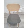 Gallery Collection Dansk Scandi Oak Veneer Back Chair - Cold Steel Fabric (Single) - Grade A3 - Ref #0785