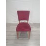 Signature Collection Rustic Oak Uph Chair -  Crimson Velvet Fabric  (Single) - Grade A3 - Ref #0756