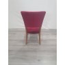 Signature Collection Rustic Oak Uph Chair -  Crimson Velvet Fabric  (Single) - Grade A3 - Ref #0756