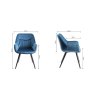 Gallery Collection Dali - Petrol Blue Velvet Fabric Chairs with Black Legs (Single) - Grade A3 - Ref #0534