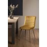 Gallery Collection Eriksen - Mustard Velvet Fabric Chairs with Gold Legs (Pair) - Grade A3 - Ref #0493