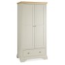 Premier Collection Hampstead Soft Grey & Pale Oak Double Wardrobe - Grade A2 - Ref #0791