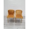 Gallery Collection Cezanne - Mustard Velvet Fabric Chairs with Gold Legs (Pair) - Grade A2 - Ref #0823