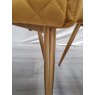 Gallery Collection Cezanne - Mustard Velvet Fabric Chairs with Gold Legs (Pair) - Grade A2 - Ref #0823