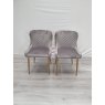 Gallery Collection Cezanne - Grey Velvet Fabric Chairs with Gold Legs (Pair) - Grade A3 - Ref #0824