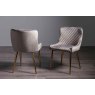 Gallery Collection Cezanne - Grey Velvet Fabric Chairs with Gold Legs (Pair) - Grade A3 - Ref #0824