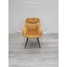 Gallery Collection Dali - Mustard Velvet Fabric Chairs with Black Legs (Single) - Grade A2 - Ref #0825