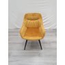 Gallery Collection Dali - Mustard Velvet Fabric Chairs with Black Legs (Single) - Grade A2 - Ref #0825