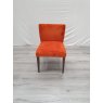 Premier Collection Turin Dark Oak Low Back Uph Chair - Harvest Pumpkin Velvet Fabric (Single) - Grade A2 - Ref #0830