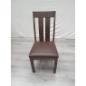 Premier Collection Turin Dark Oak Slatted Chair - Distressed Bonded Leather (Single) - Grade A2 - Ref #0845