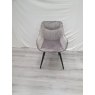 Gallery Collection Dali - Grey Velvet Fabric Chairs with Black Legs (Single) - Grade A3 - Ref #0851