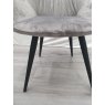 Gallery Collection Dali - Grey Velvet Fabric Chairs with Black Legs (Single) - Grade A3 - Ref #0851