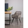 Gallery Collection Dali - Grey Velvet Fabric Chairs with Black Legs (Single) - Grade A3 - Ref #0851