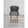 Gallery Collection Cezanne - Dark Grey Faux Leather Bar Stool with Gold Legs (Single) - Grade A2 - Ref #0829