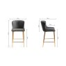 Gallery Collection Cezanne - Dark Grey Faux Leather Bar Stool with Gold Legs (Single) - Grade A2 - Ref #0829